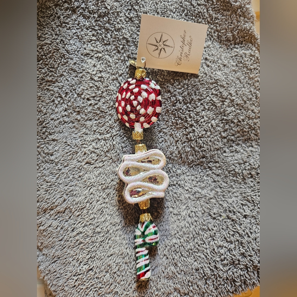 Christopher Radko "Mint Candy Drop" Dangling  Christmas Ornament